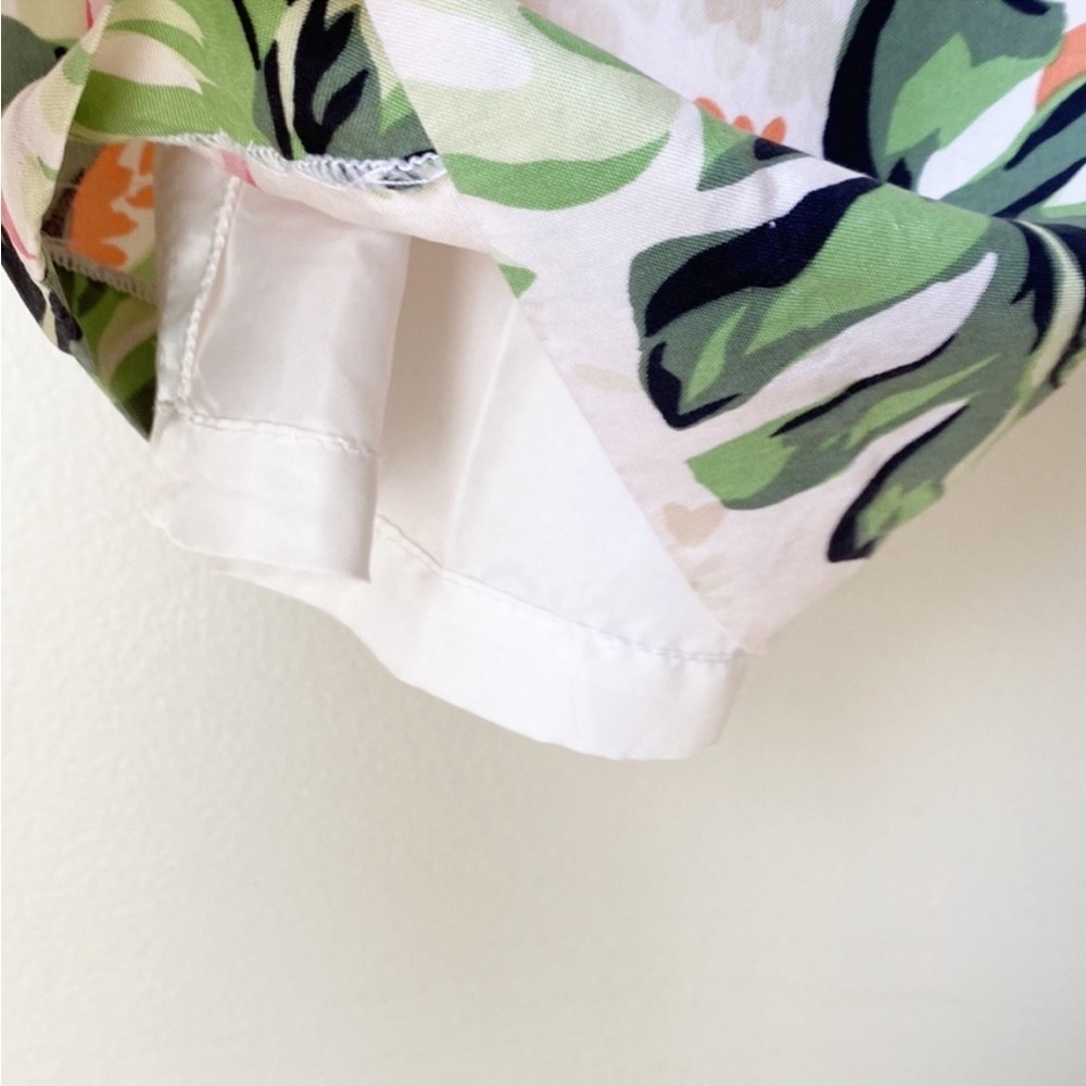 TALBOTS Silk Tropical Palm Leaf Print Pants in White / Pink Size 8 -- GORGEOUS!! - Picture 8 of 8